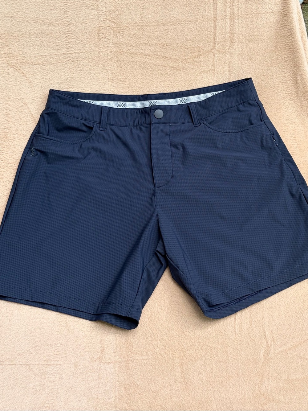 Rhone Men's Momentum Golf Short 7" Inseam Navy Blue Tech Stretch Sz 35